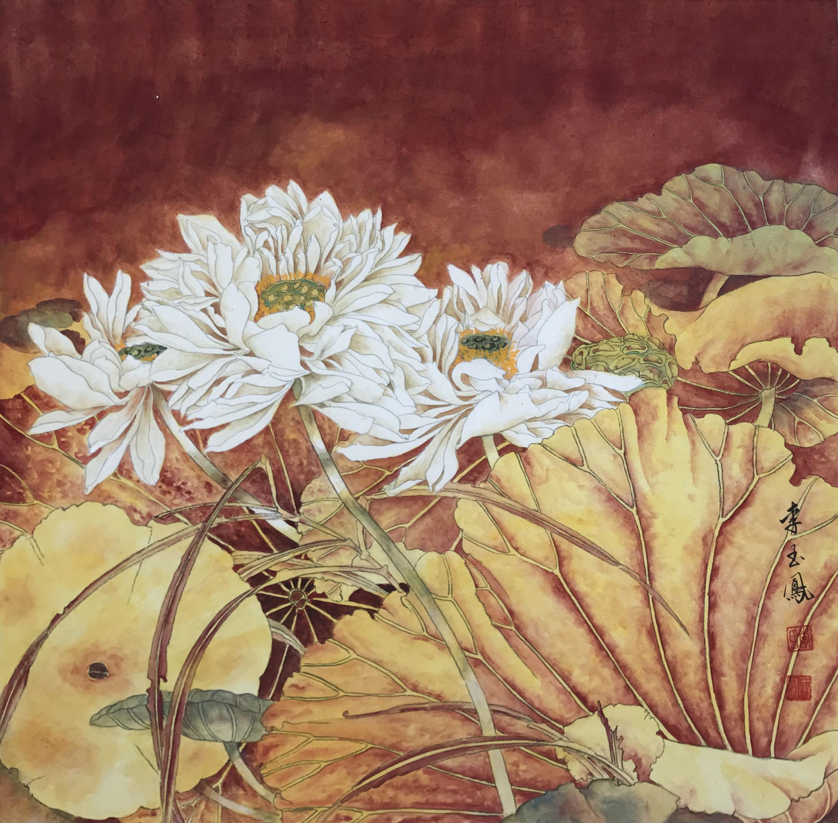 中国画名家——画家李玉凤花鸟画欣赏_作品