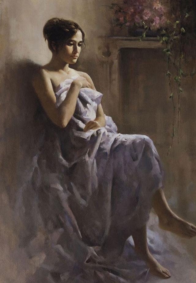 玉体横陈——广美老教授区础坚人体油画中的性感女子