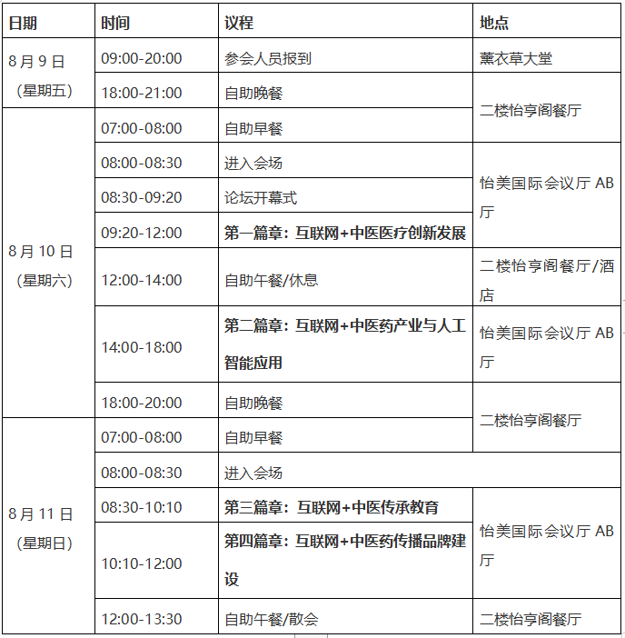 首屆全國中醫藥互聯網大會即將召開會議議程新鮮出爐