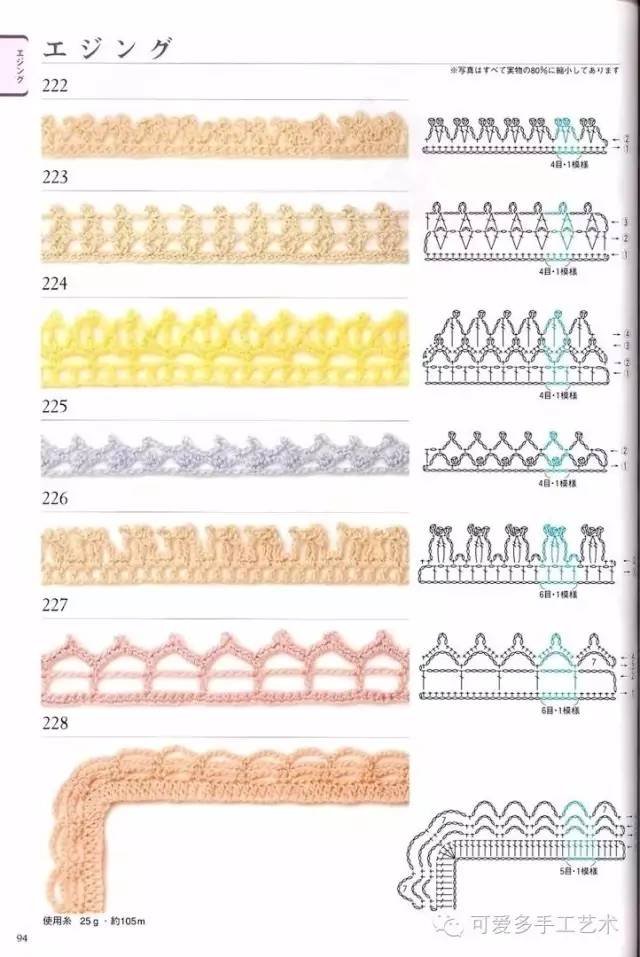 每款都是独一无二的美丽,钩针花边与花片花样大全(附图解)_钩毛衣