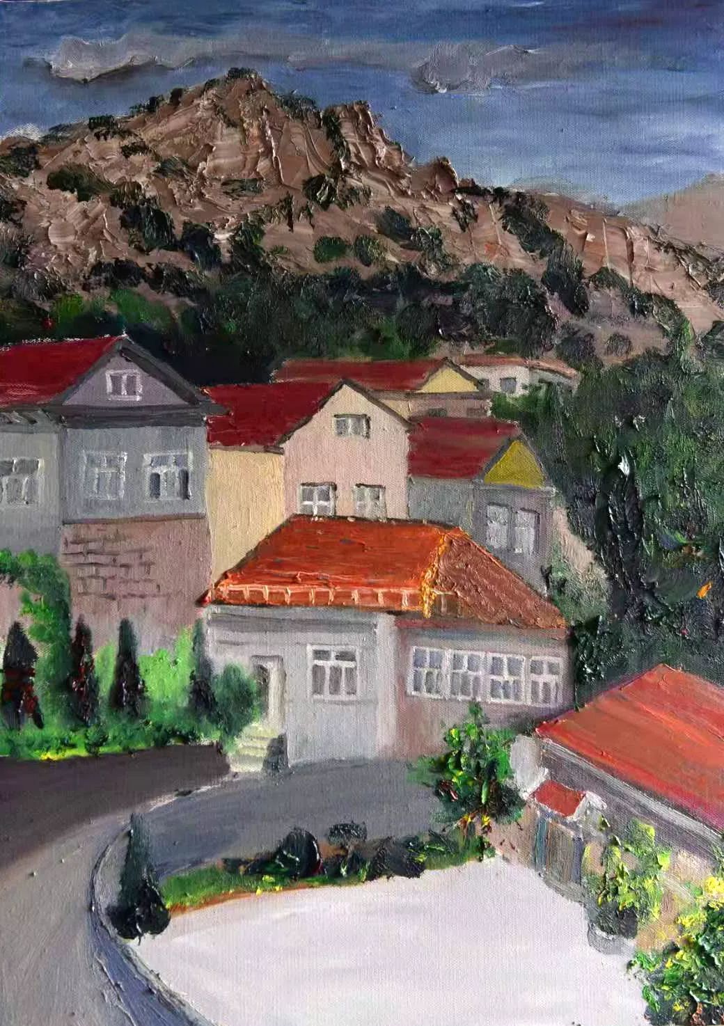 写意崂山第五届杏坛油画写生研修班师生作品展8月7日930在青岛新街里