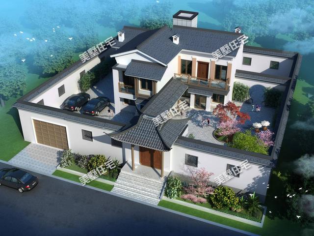 15x135米带电梯地下室的新中式四合院建成你就是村里最靓的主
