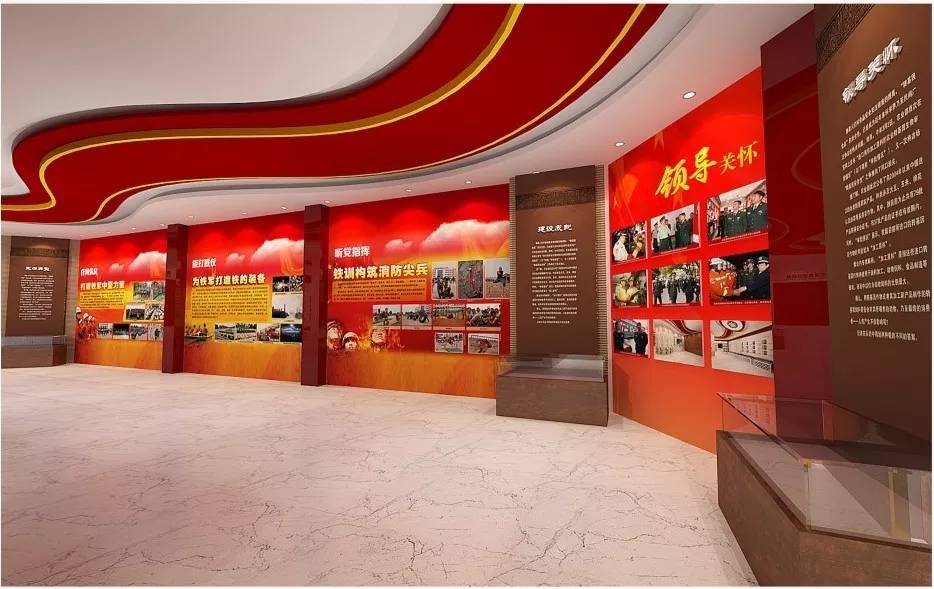 卷轴及顶上飘扬的红绸元素反映浓郁的地域特色与"红色文化",整体设计