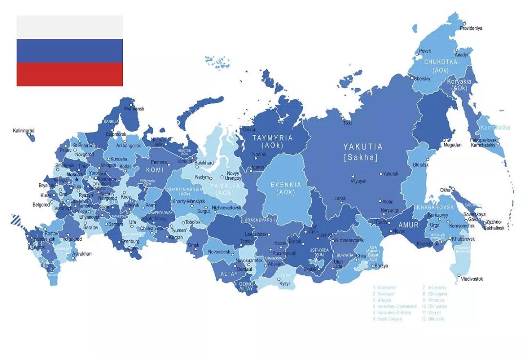 俄罗斯分布图图片