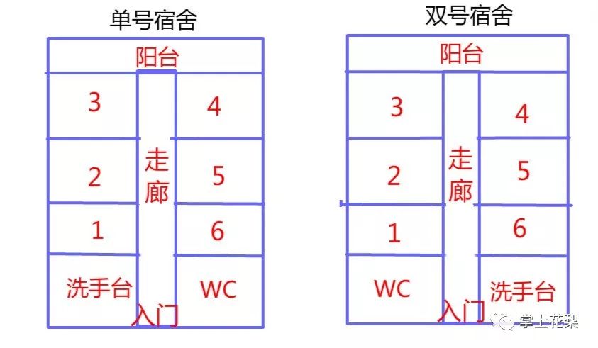 大学宿舍床位号分布图图片