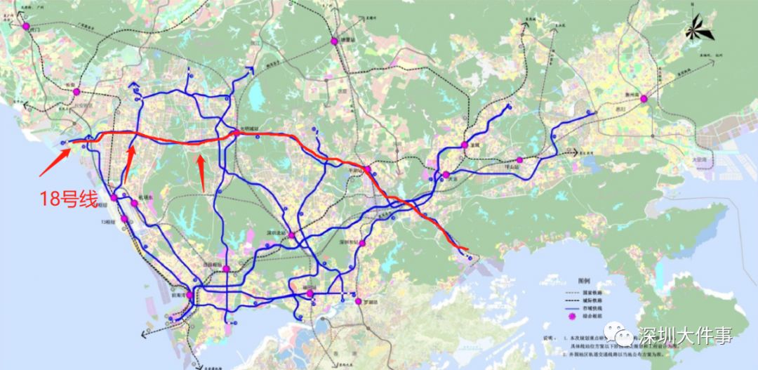 深圳市18号地铁规划图图片