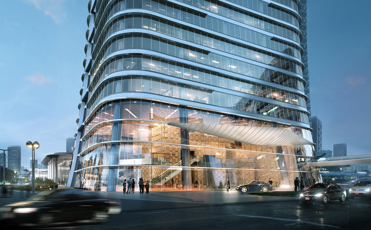 厦门新地标——英蓝国际金融中心施工过半,建筑形似"大门"_项目