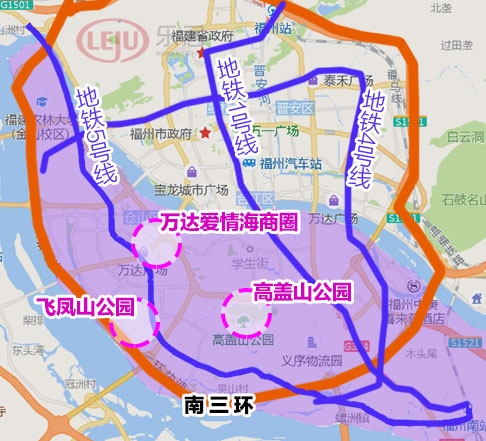 福州市四环路地图图片