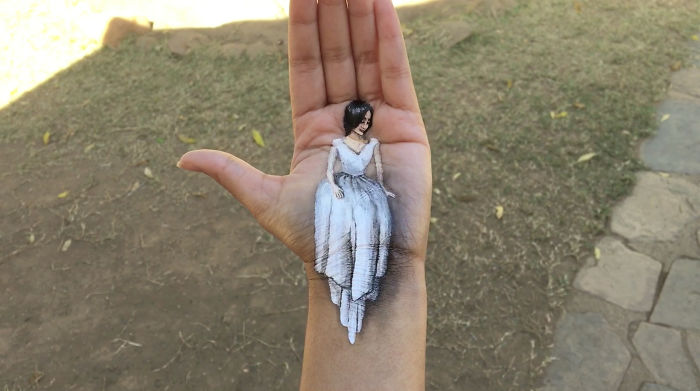 画在手上的3d立体画这也太可爱了