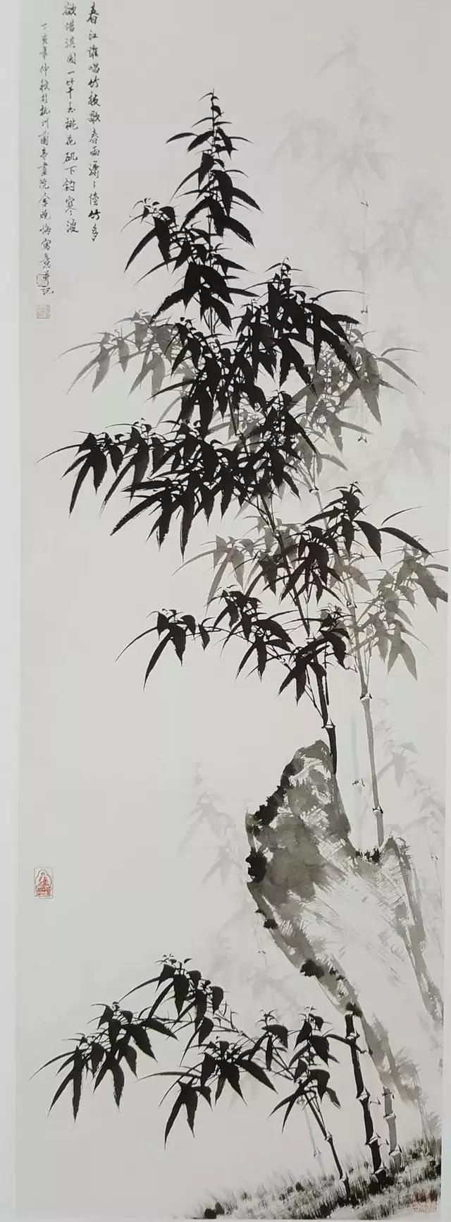 当代著名画家金晓海笔下的竹,千姿百态,禅意_中国