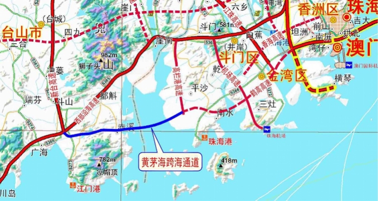 黄茅海大桥示意图图片