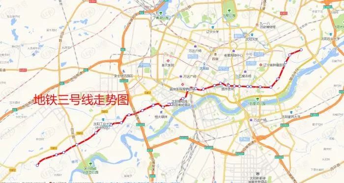 沈阳三号地铁站线路图图片