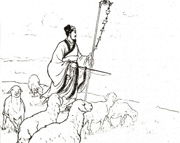 图片 | 张鹿山连环画欣赏之《苏武》没有足够的粮食和衣物就算了,身边