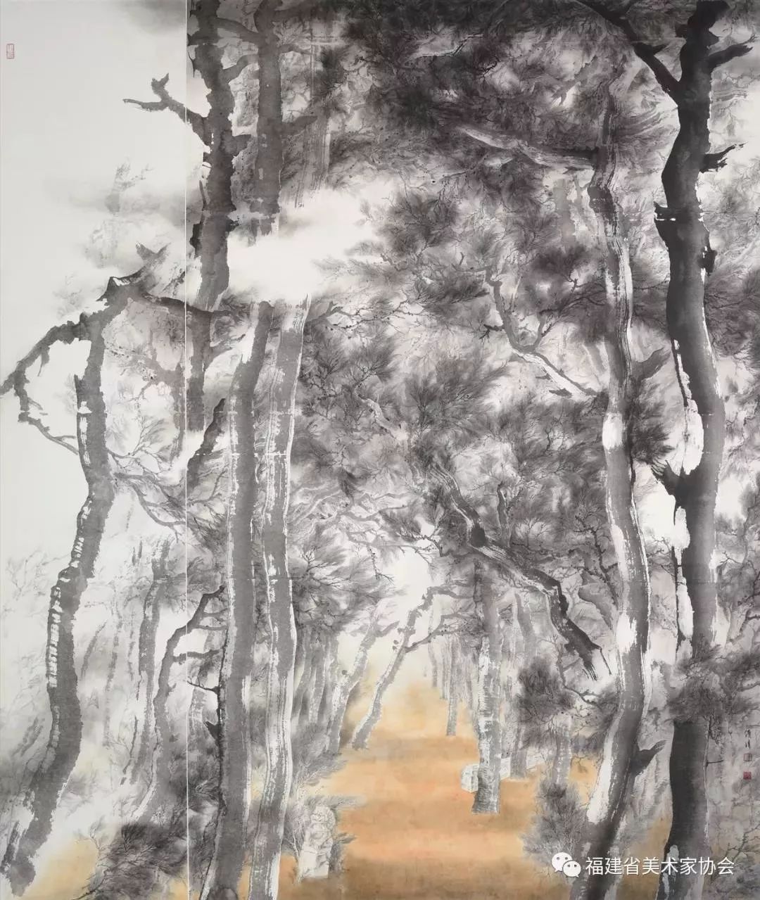 200×220cm翁振新,翁东翰 (省直)《海阔天长》240×200cm国画作品7月