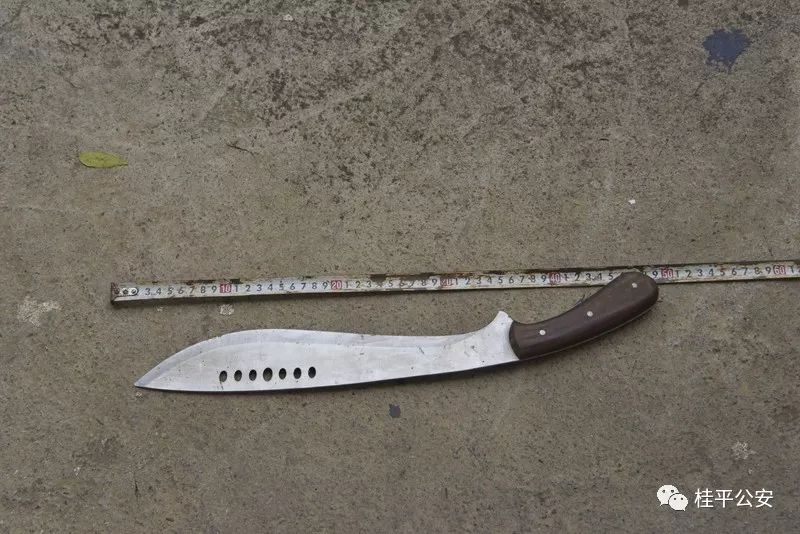 砍向民警钟敏洪的右手,从车内拿出一把50多厘米的砍刀,当时潘某想反抗