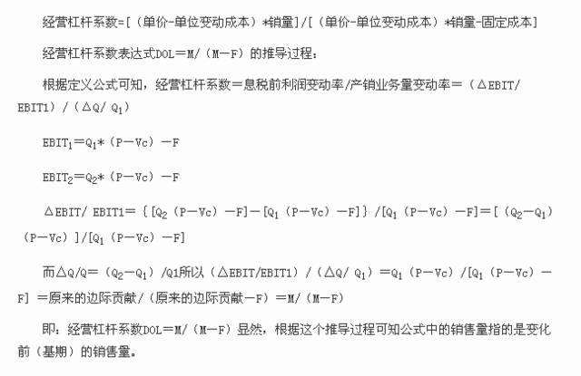 中级注会财管必考杠杆系数计算公式推导