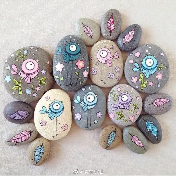 这些石头画美呆了没有美术功底也可以画的如此漂亮