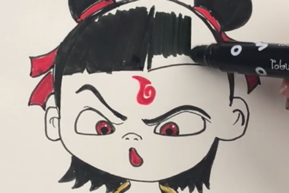 哪吒简笔画教你简单几笔就搞定你的命就是画哪吒