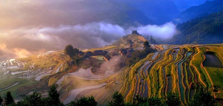 加榜梯田金秋品尝舌尖上的中国稻花鱼三条徒步线路深入贵州秘境