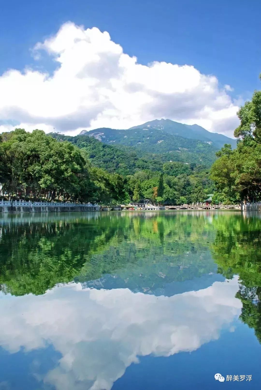 罗银发夕阳西下天边的晚霞染红了云际罗浮美景已与长天共秋色摄影:陈