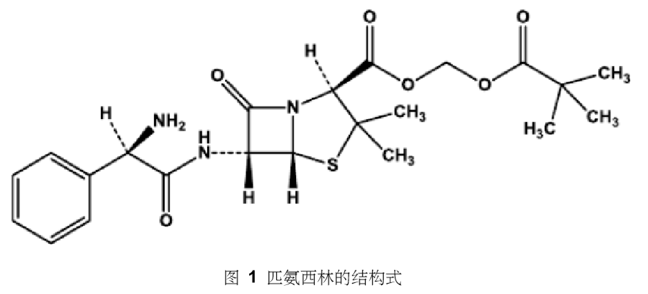 匹氨西林 pivampicillin:匹氨西林是 β-内酰胺类抗生素药物,为