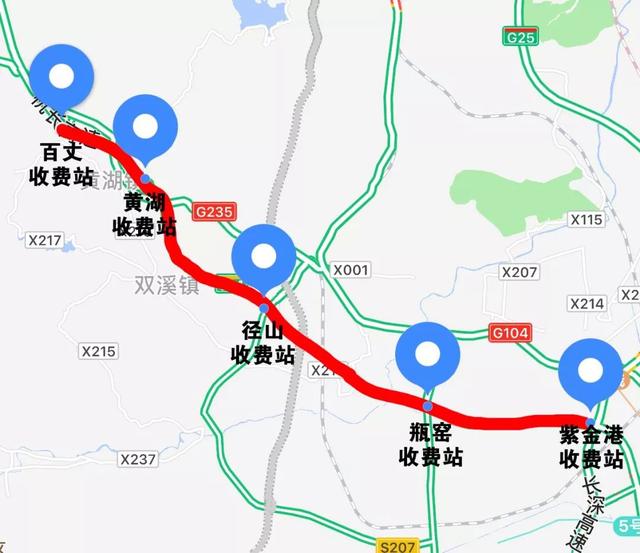 杭长高速全程路线图图片