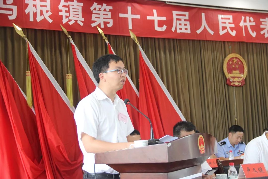 坞根镇副镇长林振标代表坞根镇人民政府向大会作坞根镇环境综合整治