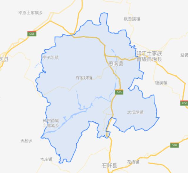 思南县行政区划地图图片