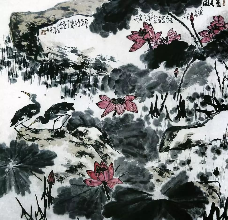 历代名家画荷,亭亭玉立_荷花