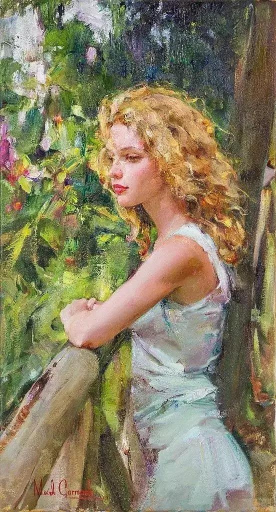 【精品油画】知名画家笔下的美女--大笔触下的性感和美丽_女人