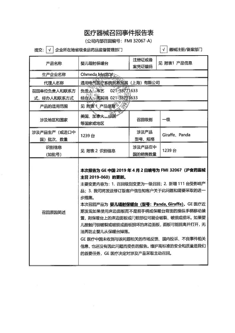 知名醫械公司國內最嚴重級別召回75萬個醫療器械