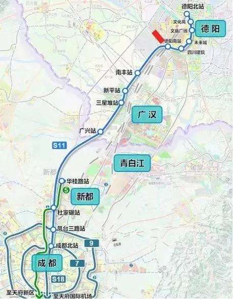 机场快速通道是从德阳庐山南路经广汉连山,松林接金堂的机场快速路,现