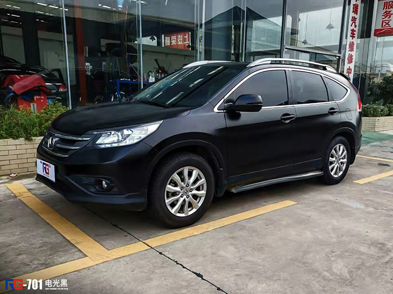 本田crv车身改色电光黑