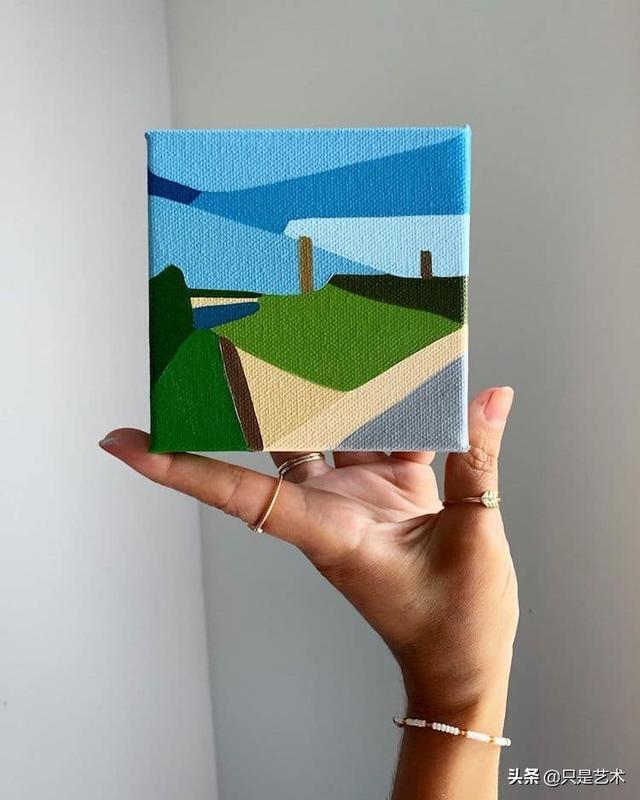 美女艺术家创作的抽象风景