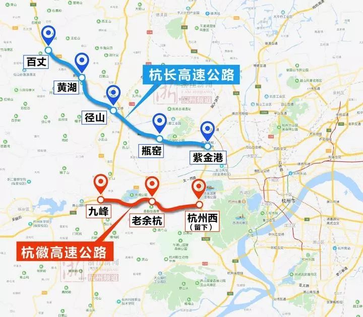 杭长高速全程路线图图片