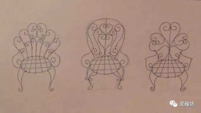 复古椅子设计线描稿