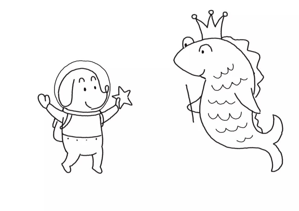 会讲故事的简笔画小狗保罗的欢乐假期