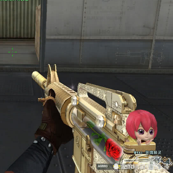 第一把武器就是m4a1玫瑰精灵,这把枪其实是特别好看的,它的外观是金色