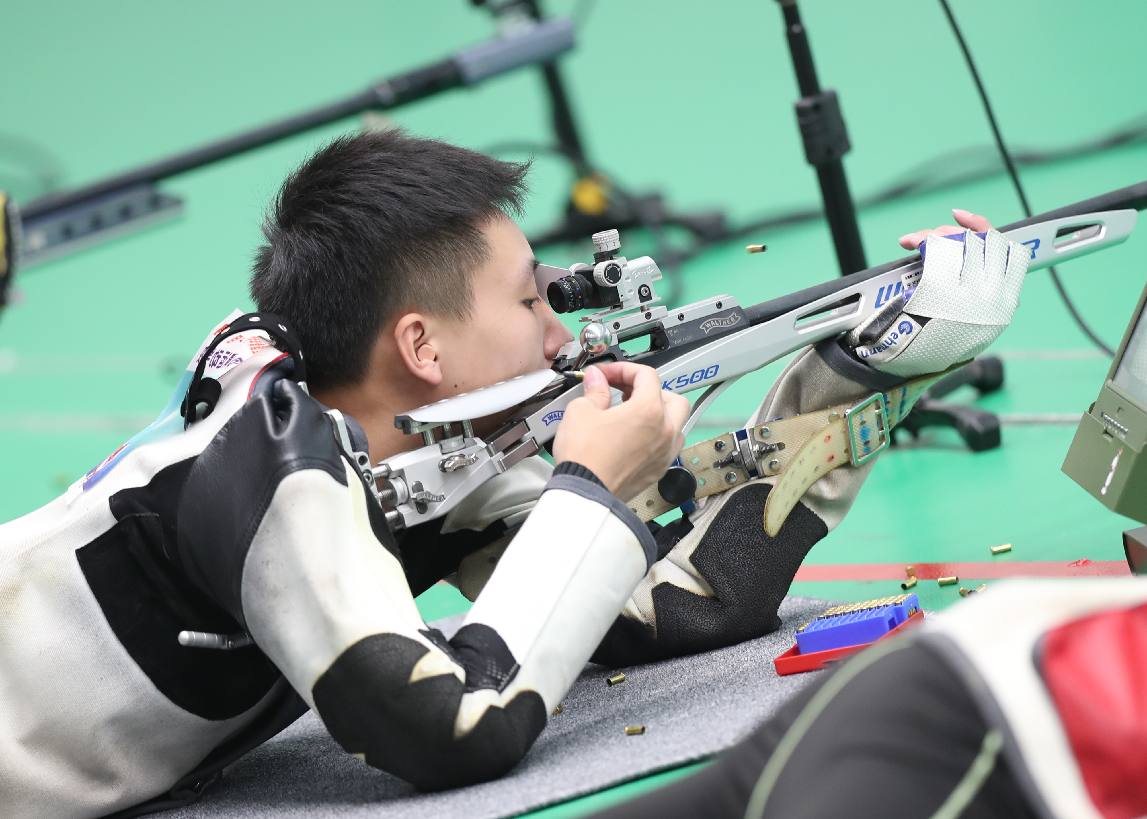 二青会丨射击——体校甲组男子个人50米步枪三姿:田珈铭夺冠