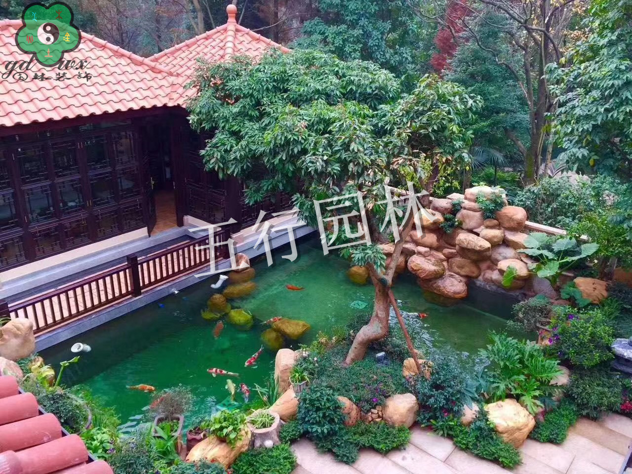 这样的庭院池塘设计美爆了,这钱花值了!