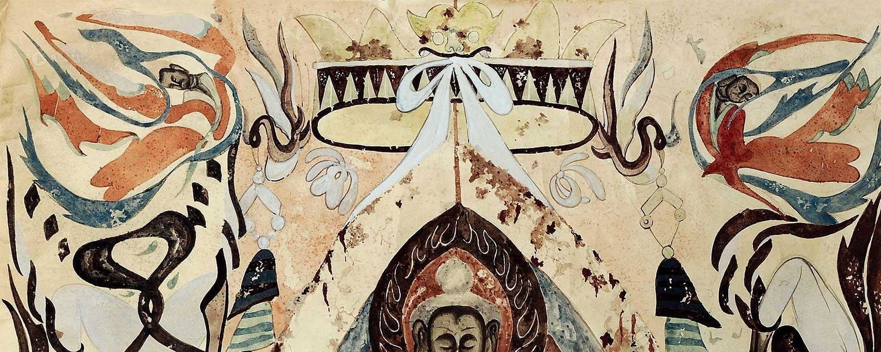 敦煌石窟西魏249窟1主龛绘塑南北壁说法图与天宫伎乐高清大图