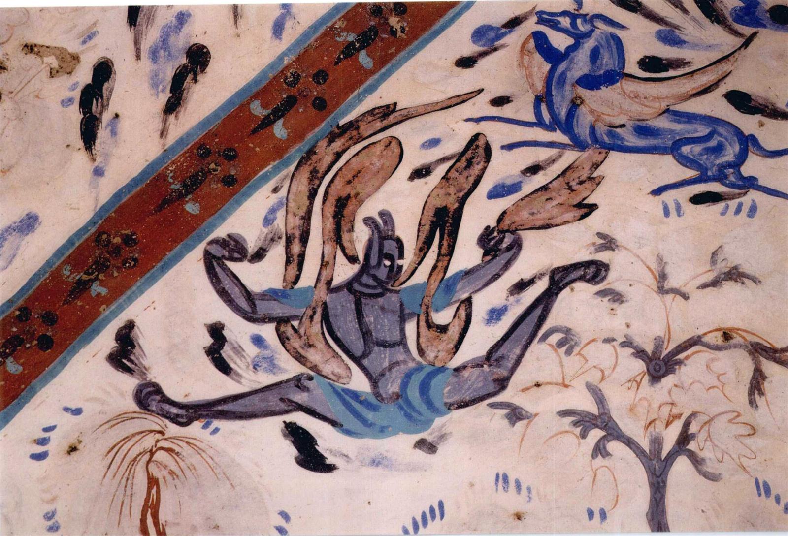 敦煌石窟西魏249窟2窟顶四坡诸神云集风雨雷电高清大图