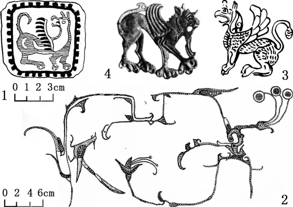 兽主63要是翼狮,翼豹,翼虎等猫科猛兽,有的在头上带角或有鸷鸟头(图10