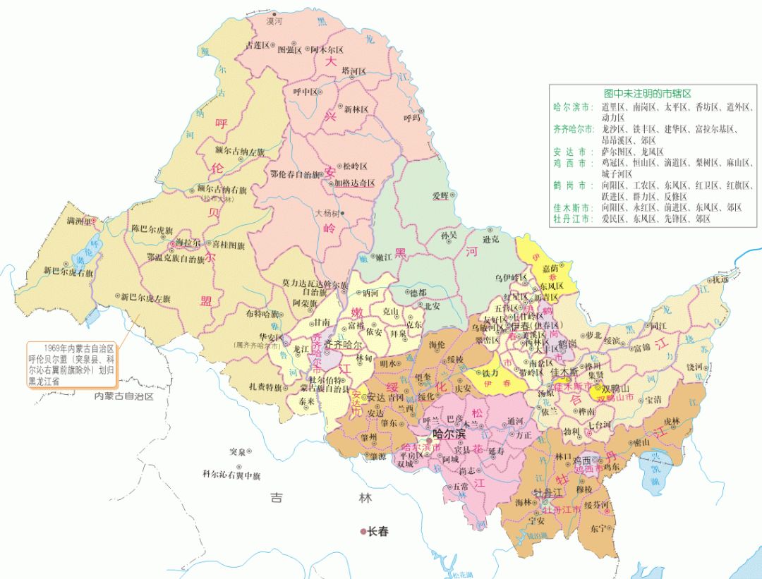 黑龍江建國後50年版圖變遷1986年肇東撤縣設縣級市