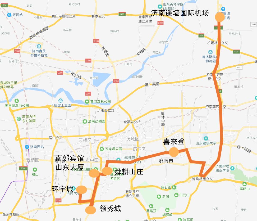 济南机场3号线线路图图片