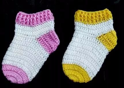 可爱的糖果色钩针婴儿袜一天能钩好多双大小可调尺寸随意