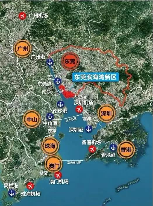 攤開地圖可見,濱海灣新區往西20公里就是廣州城市副中心的南沙,兩者