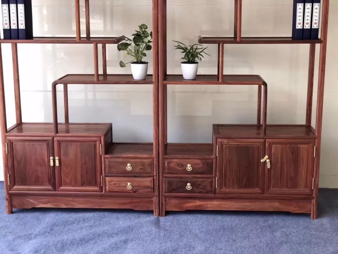 血檀白胚——圆角博古架