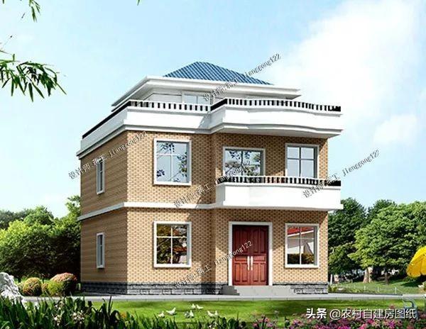 5款实用砖混结构别墅带车库露台每款都很简单朴实