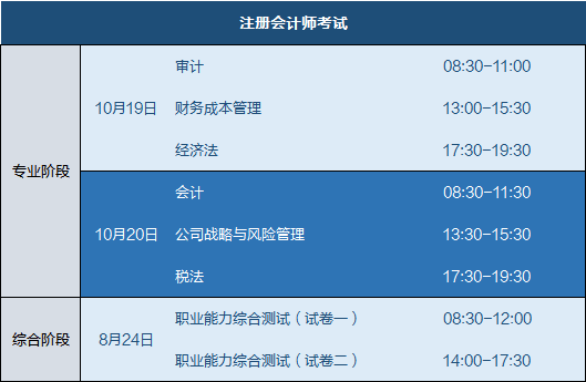 2019年河南註冊會計師考試_考試時間啥時候?